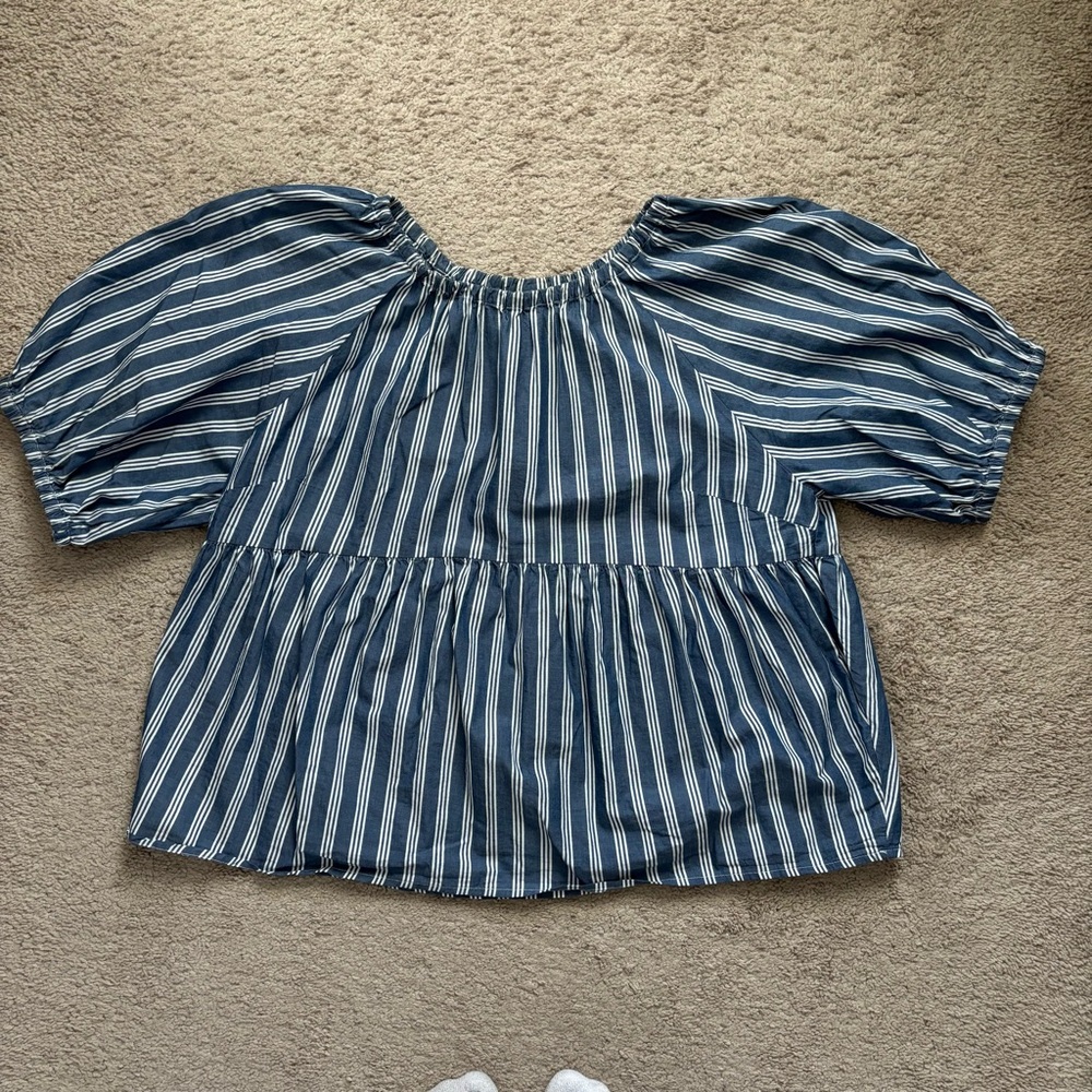 Old Navy Blue Striped Blouse